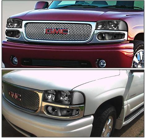 GMC Sierra Denali / Yukon Denali Black Housing Headlights For 1999 To 2006