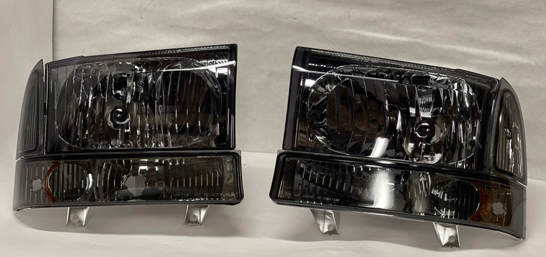 Ford F-250 Super Duty / Excursion Smoked Headlights For 1999 To 2004