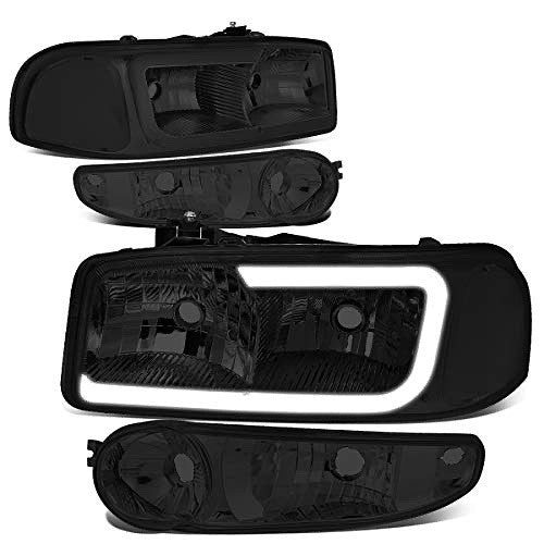 Smoked Lens LED DRL Headlights Turn Signal LampsReplacement For 00-06 Yukon Denali