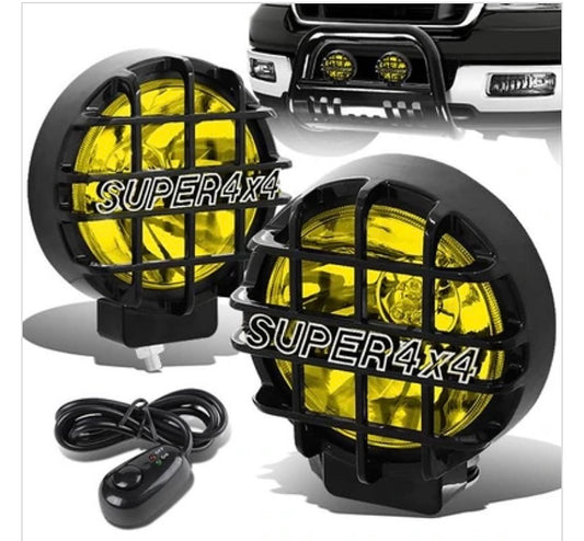 Color: Amber Lens Black Housing Style: Bull Bar Offroad Bulb Model: H3 (Bulbs Included) Switch Included: Yes Beam Type: Reflector Diameter: 6" Thread Size: M12 x 1.75