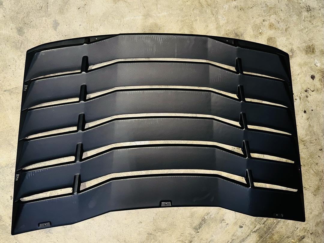 Rear Window Vent Louver Windshield Sun Shade Cover Assembly, Black