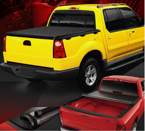 Ford Explorer Sport Trac 4'2" Short Bed Vinyl Soft Roll -Up Tonneau Cover for 2001 to 2005