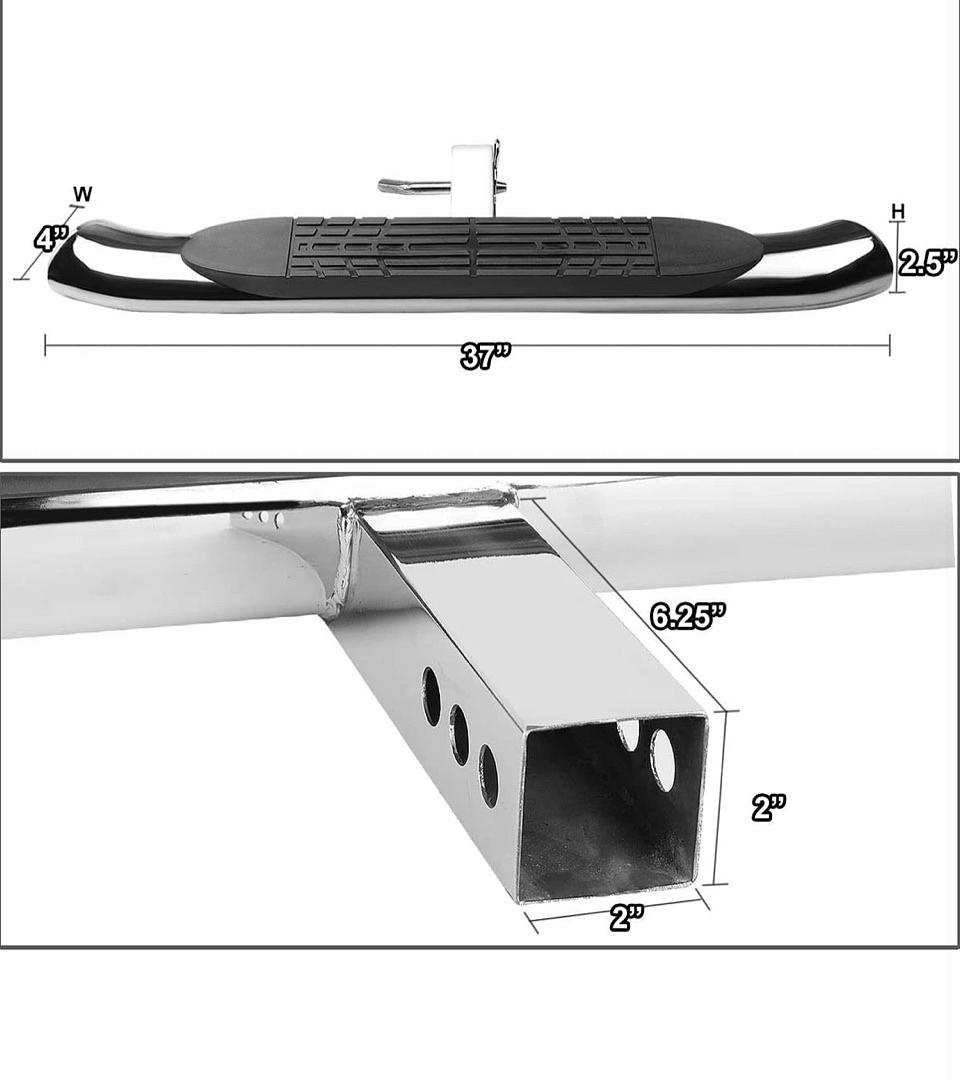 Amazon HITST-2-4O-111-SS-T1 Class III 4" Oval Hitch Step,Silver. Trailer Tow Hitch Step Bar
