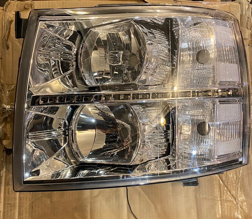 07-13 chevy silverado led chrome clear headlights