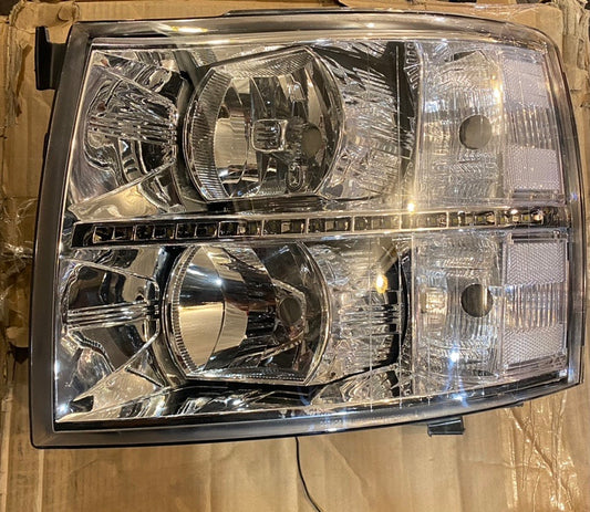 07-13 chevy silverado led chrome clear headlights