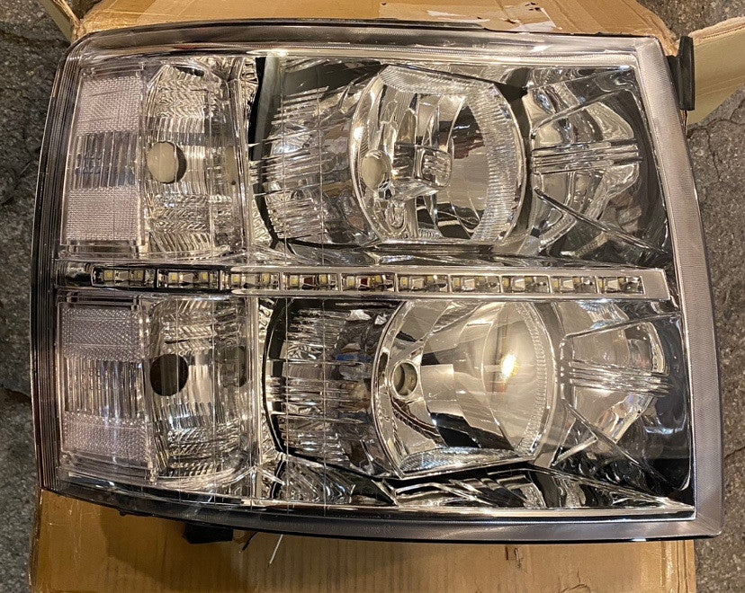 07-13 chevy silverado led chrome clear headlights