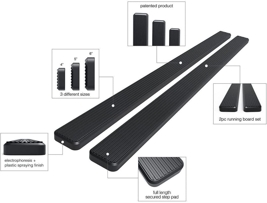 APS iBoard Estribo para Chevrolet/Gmc Silverado/Sierra Extended Cab 2 Full + 2 Suicide Doors 5 pulgadas