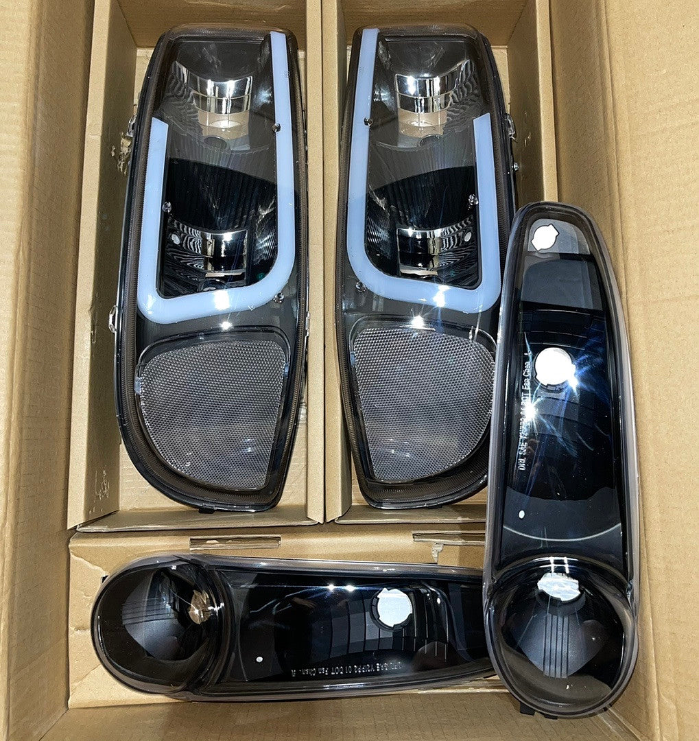 GMC Sierra Denali / Yukon Denali LED Black Housing Headlights for 1999 to 2006
