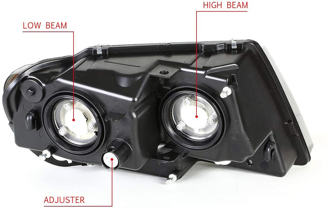 99-04 Jeep Grand Cherokee Black Housing Clear