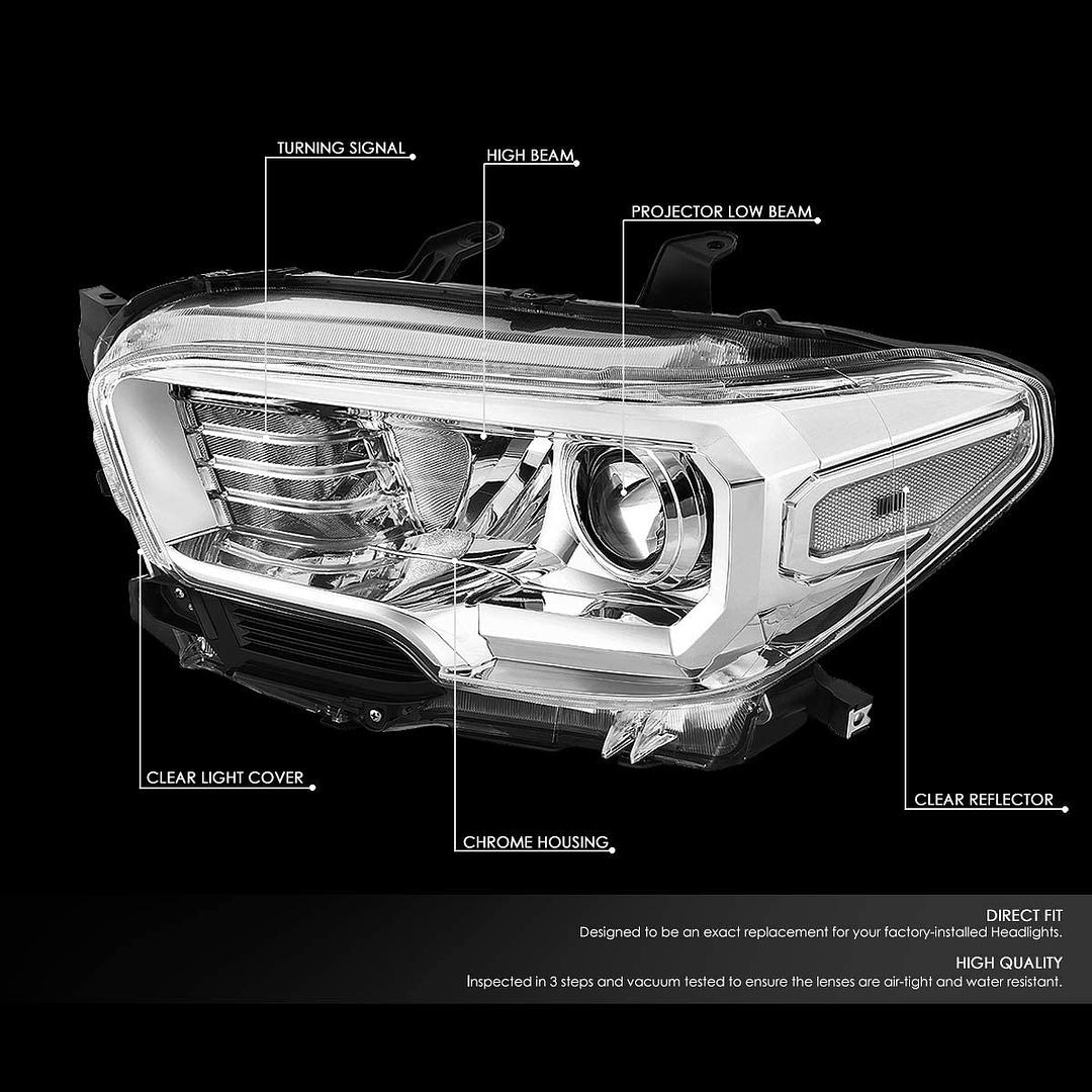 2016 TO 2020 Toyota Tacoma Chrome Headlights Luces Mica Calaveras Faros Focos Luz Light Cromado