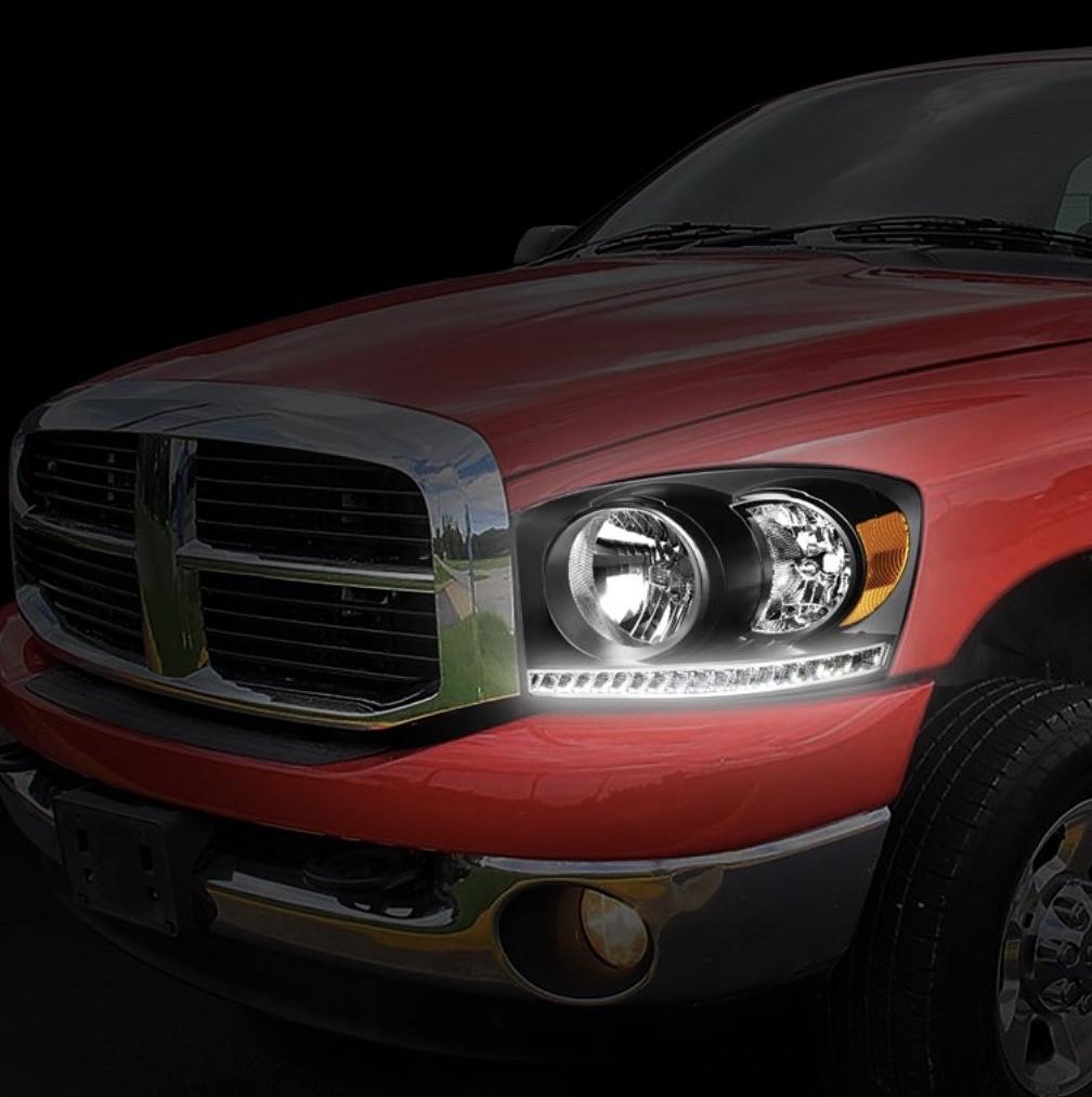 . Dodge Ram LED Black Housing Headlights for 2006 to 2008