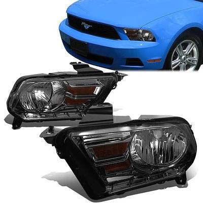 HL-OH-FM10-SM-AM 10-14 Ford Mustang Smoked Amber Headlights Replacement