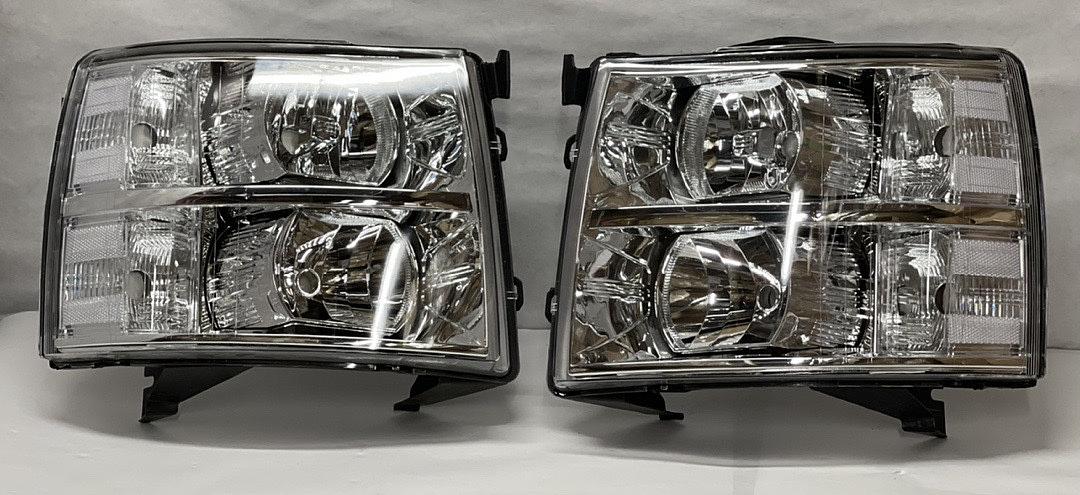 07 - 13 Chevy Silverado Chrome Clear Headlights
