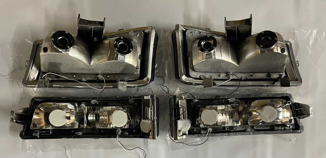 03-06 chevy silverado led chrome housing clear headlights