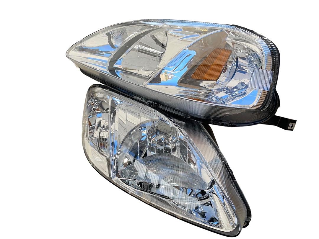 99-00 honda civic chrome housing amber reflector headlight