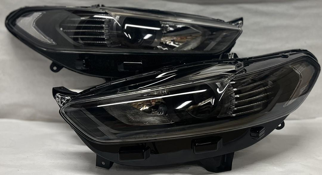 OB HL-OH-FFUS13-BK-CL1 Pair of Black Clear Reflector Headlights w/LED Side Marker Compatible with 13-16 Fusion, Left & Right Side