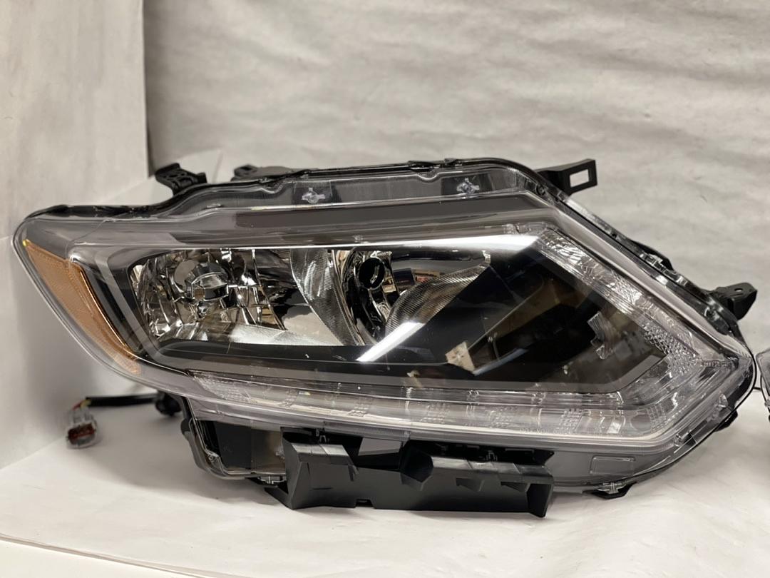 HL-OH-NROG14-BK-AM 2014 to 2016 Nissan Rogue Pair Black Housing Amber Side LED DRL Strip Front Driving HeadLight Headlamp 15