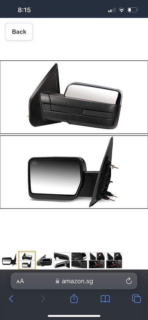 Towing Side Mirror Assembly, Left Side Only (NEW)
