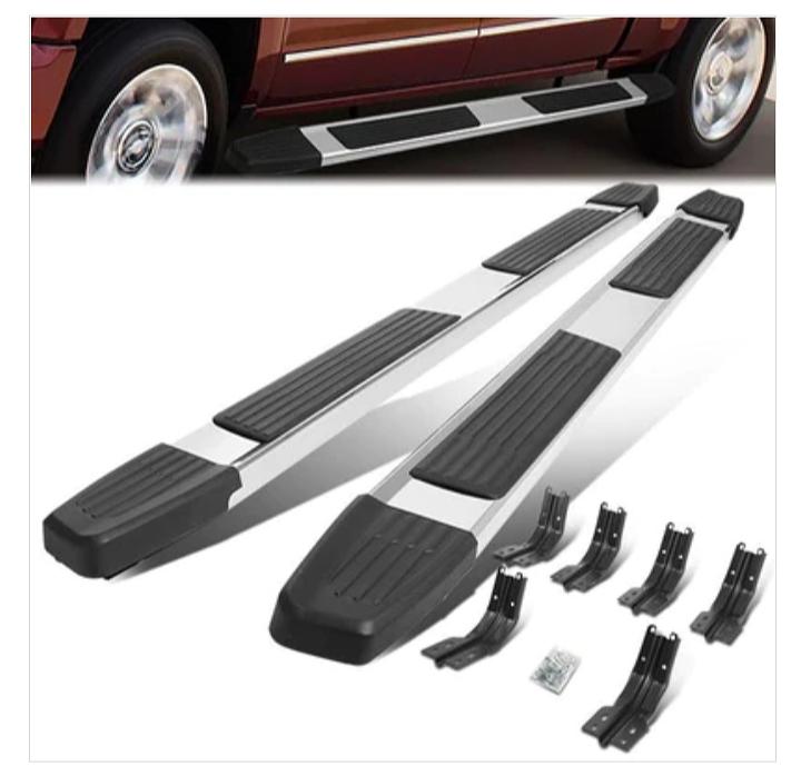 99-16 Ford F250 F350 F450 Super Duty Crew Cab 6" OD Flat Step Bar Estribos - Acero Inoxidable