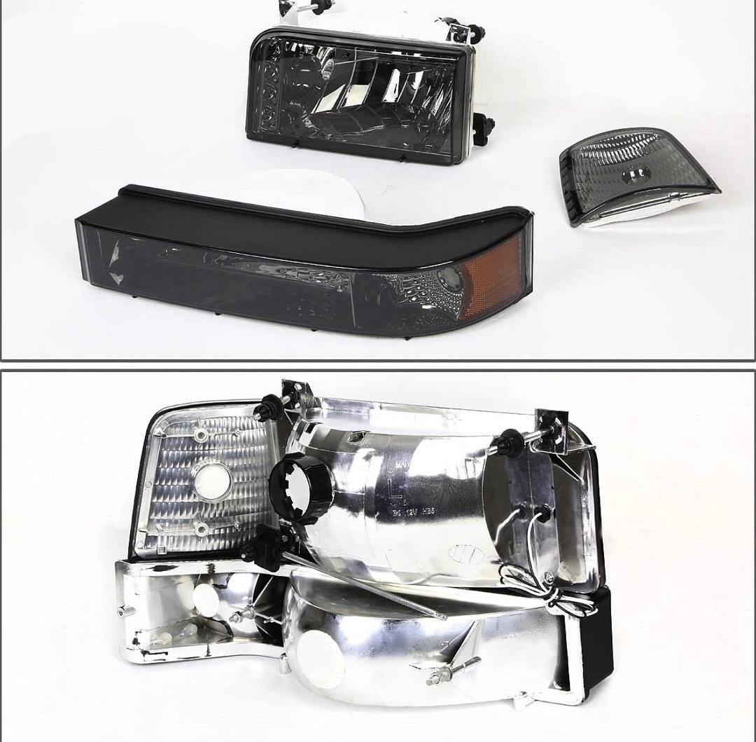 1992 to 1996 Ford F-150 F-250 F-350 Bronco Headlights Luces Micas calaveras faros Focos smoked led