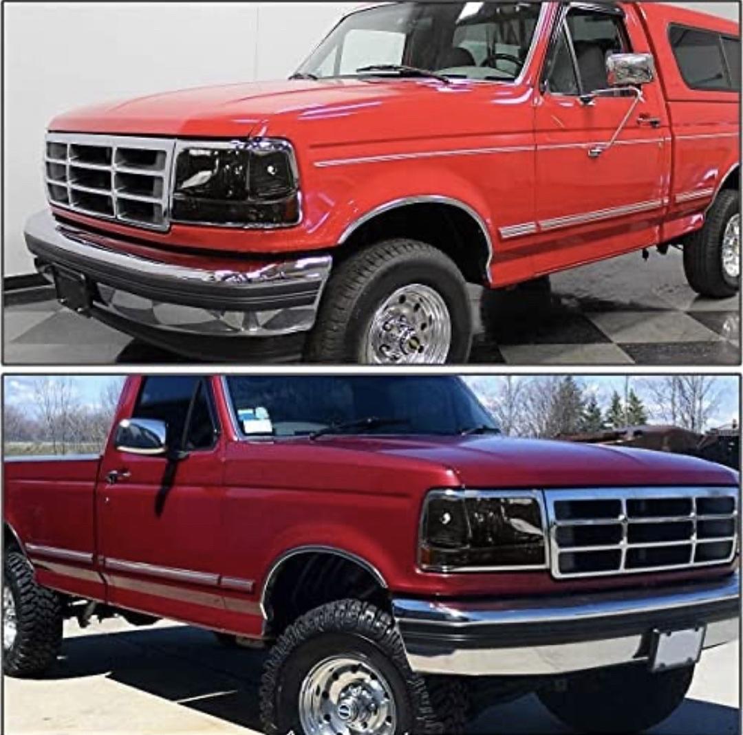 1992 to 1996 Ford F-150 F-250 F-350 Bronco Headlights Luces Micas calaveras faros Focos smoked led