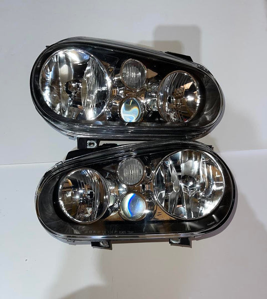 Volkswagon Golf / Cabrio Black Housing Headlights for 1999 to 2006