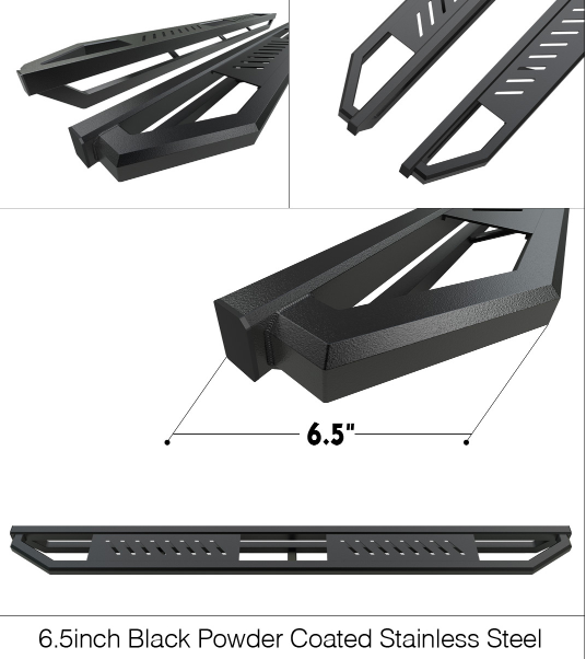 2011 to 2021 Jeep Grand Cherokee Black 6 inch Running Boards Off Road Sliders Estribos Escalones Negros