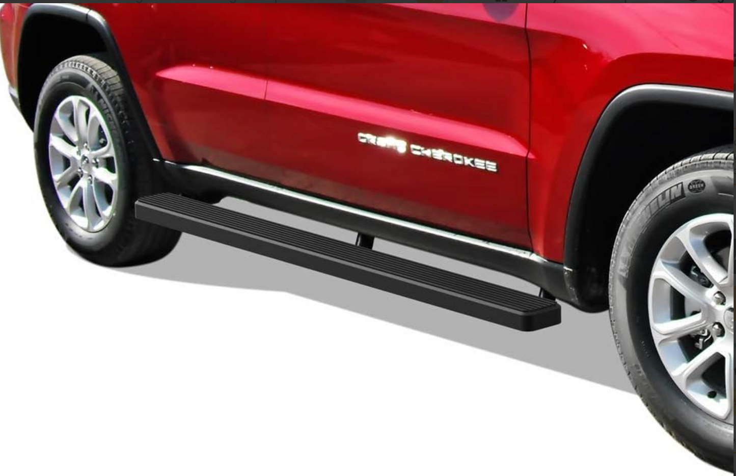 2011 to 2021 Jeep Grand Cherokee Black 4 inch Running Boards Side Step Estribos Escalones Negros