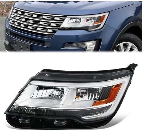 16-18 Chrome Amber Headlights Faros LED DRL Headlight Explorer Limited XLT