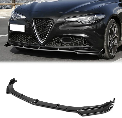 2017 to 2021 Alfa Romeo Giulia Painted Black Front Bumper Body Kit Spoiler Lip