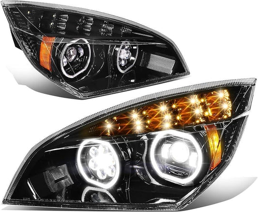 2018 to 2021 Peterbilt Cascadia New Body Headlights Luces Micas Calaveras LED Projector