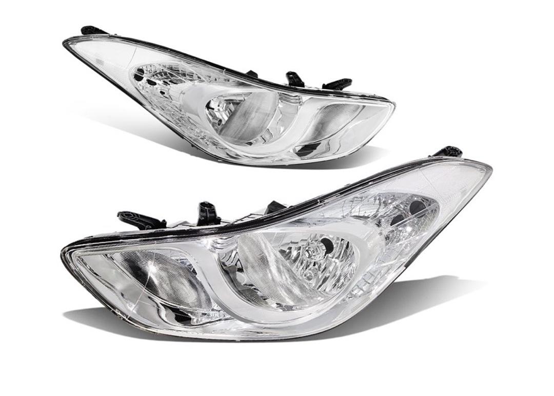 11 12 and 13 Hyundai Elantra Sedan Headlights Luces Micas Calaveras Focos Luz Light Chrome Cromado