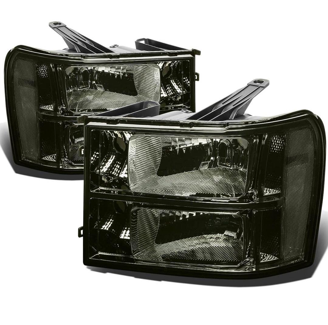 2007 to 2014 GMC Sierra Smoked Headlights Luces Micas Calaveras Faros Ahumados Clear Corner