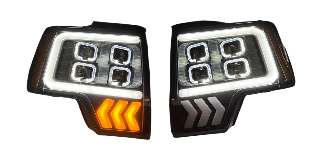 2009 to 2014 Ford F150 LED Projector Sequential Headlights Luces Micas Calaveras Faros Focos proyector