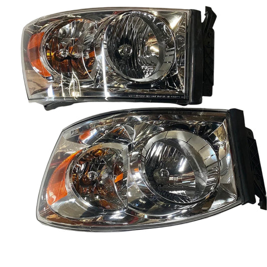 2006 to 2008 Dodge Ram OEM STYLE Chrome Headlights Luces Micas Cromadas