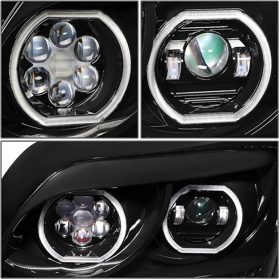 1996 to 2010 Freight Liner Century LED Projector Headlights Luces Micas Faros Camion Proyectores