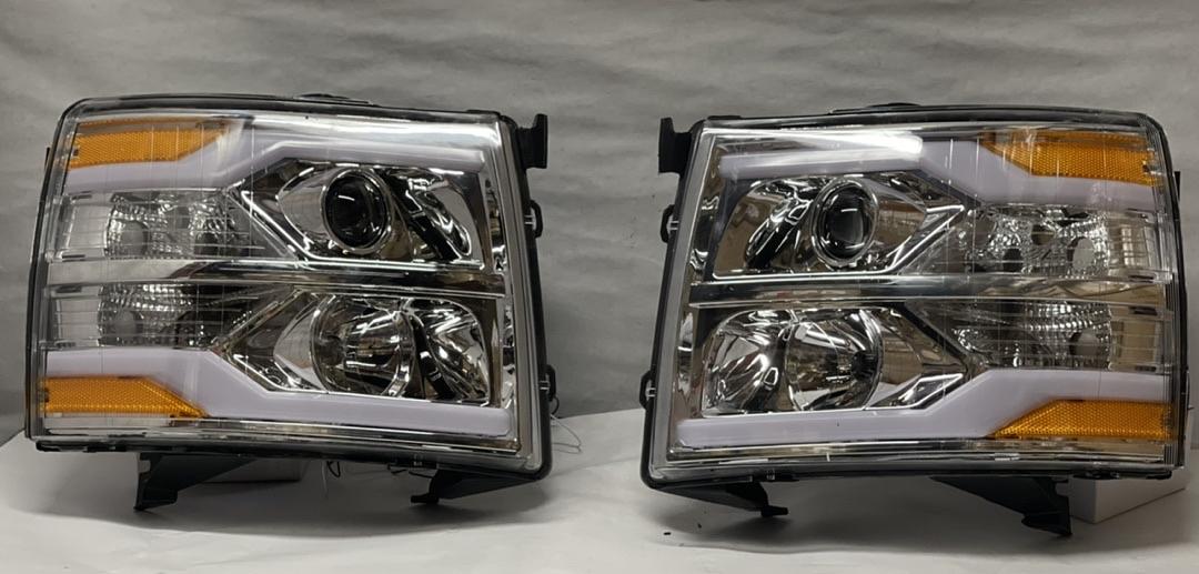 2007 to 2013 Chevrolet Silverado LED DRL Projector Headlights Luces Micas Calaveras Faros